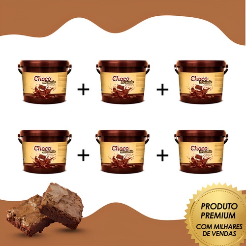 Kit 6 Creme Brownie 4kg Pronto Para Rechear E Cobrir
