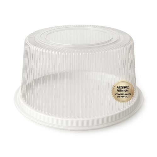 EMBALAGEM PLÁSTICA PARA BOLO 1KG RANHURADA BWB - 50 UNIDADES