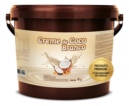 Creme Gourmet De Coco Branco 4kg Confeitaria