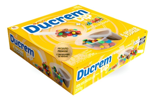 Kit 18 Doces Individuais Ducrem Dip Creme Com Confeitos
