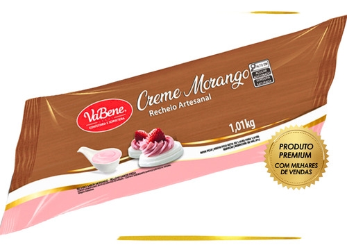 Recheio Pronto Morango Vabene 1kg Cobertura Para Bolos