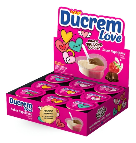 Creme Ducrem Napolitano Love 18 Unid 25 G Para Lanche