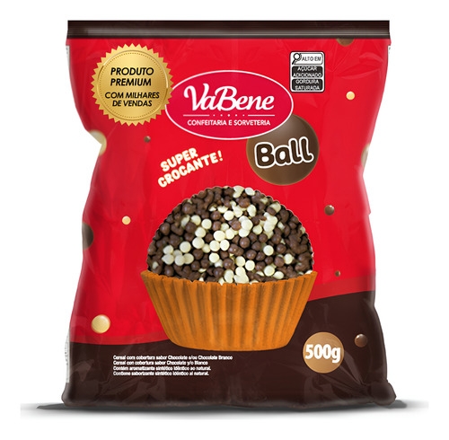 Granulado Crocante Colorido Vabene Ball 500g Confeitaria