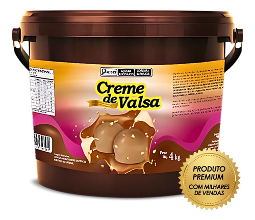 Recheio Gourmet De Chocolate Creme De Valsa Bolos 4 Kg