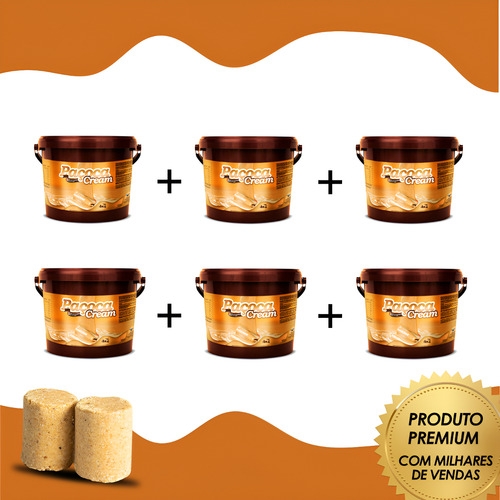 Kit 6 Creme Paçoca Profissional 4kg  Recheios E Coberturas