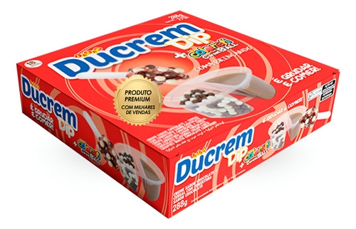 Ducrem Dip Creme De Avelã Com Confete Preto E Branco 12x24g