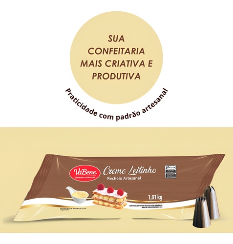 Kit 8 Vabene Creme Leitinho Recheio Artesanal 1kg