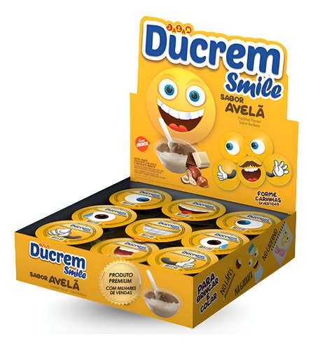 Creme De Avelã Ducrem Smile Chocolate E Baunilha 18x25g